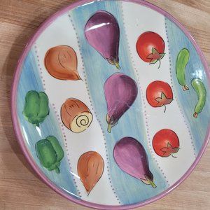 Dansk Hand Painted 9" Salad/Luncheon Plate Multi-Color Ratatouille Collection